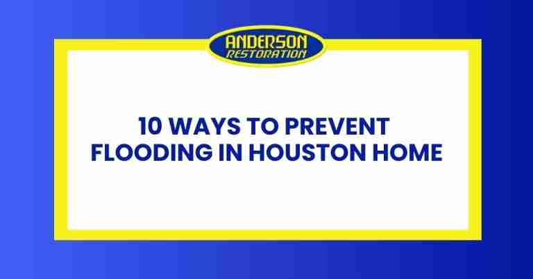an infographic for the blog written by experts at Anderson restoration LLC called, "10 Ways to Prevent Flooding in Houston Home."