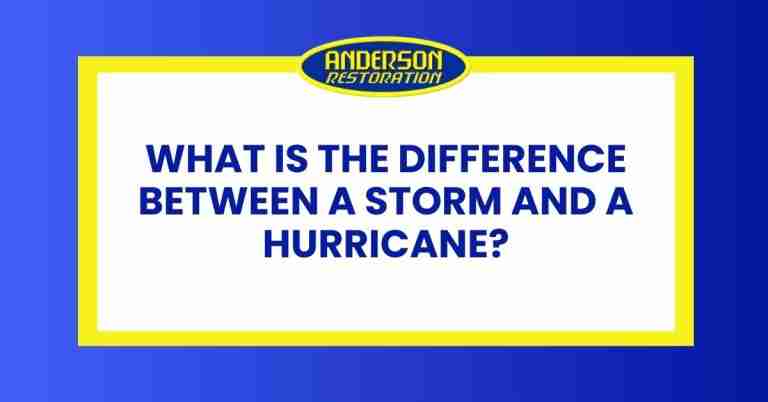 a featured infographics image for the blog What Is the Difference Between a Storm and a Hurricane by Anderson Restoration