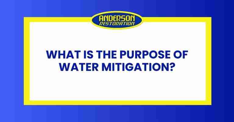 a featured infographics image that represents the blog "What Is The Purpose of Water Mitigation" written by Anderson Restoration experts