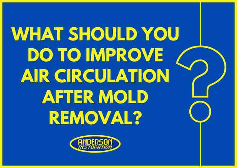 Text graphic asking “What Should You Do to Improve Air Circulation After Mold Removal?” with Anderson Restoration logo.