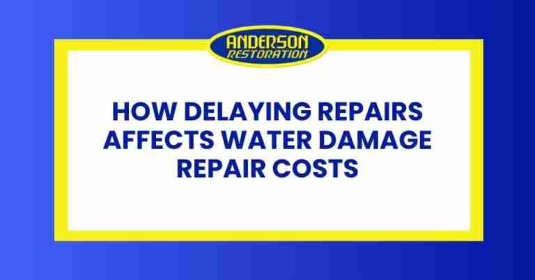 a featured infographics image that represents the blog "How Delaying Repairs Affects Water Damage Repair Costs" written by Anderson Restoration experts